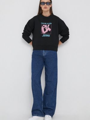 Bluza z nadrukiem Calvin Klein Jeans czarna