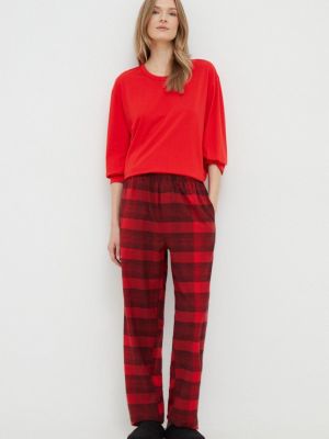 Памучна пижама Calvin Klein Underwear червено