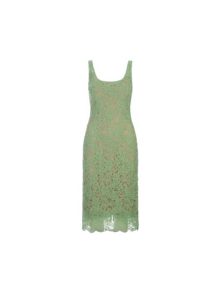 Sukienka midi bez rękawów koronkowy Ermanno Scervino zielony