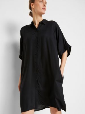 Платье-рубашка Bonprix черное