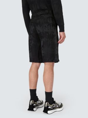 Žakárové saténové šortky Alexander Mcqueen čierna