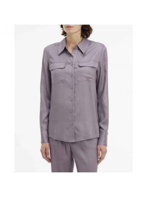 Camisa con botones con bolsillos Calvin Klein violeta