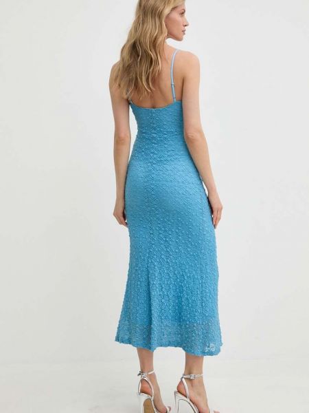 Hosszú ruha Bardot kék