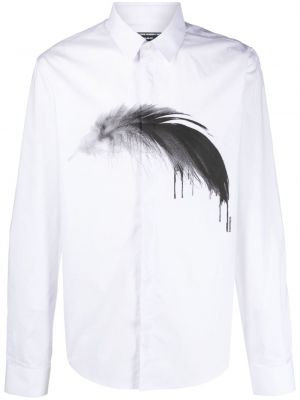 Camicia di cotone con stampa Patrizia Pepe bianco