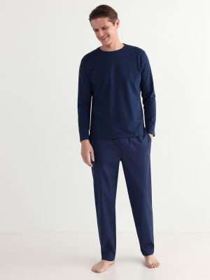 Pantalones de algodón de tejido jacquard Roberto Verino azul