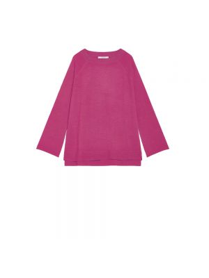 Sweter z wełny merino oversize Maliparmi różowy