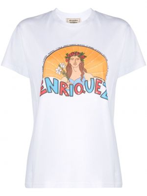 Kokvilnas t-krekls ar apdruku Alessandro Enriquez balts