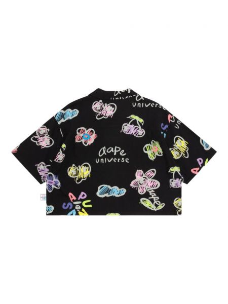 Krekls ar pogām ar ziediem ar apdruku Aape By *a Bathing Ape® melns