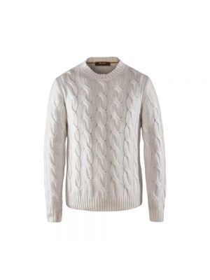 Sweter z okrągłym dekoltem Moorer biały