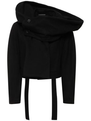 Jakna s kapuco Yohji Yamamoto črna