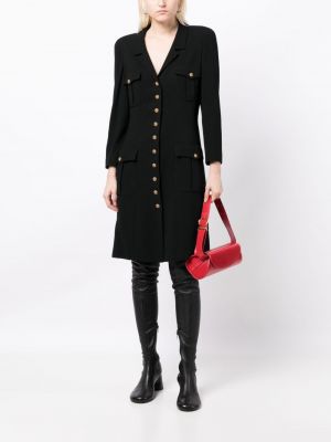 Mantel mit geknöpfter Chanel Pre-owned schwarz