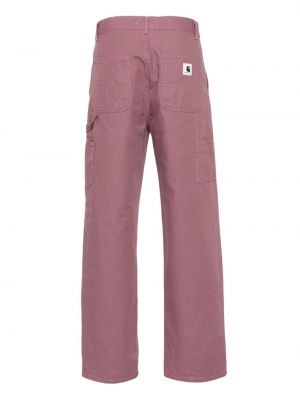 Bavlněné rovné kalhoty Carhartt Wip fialové