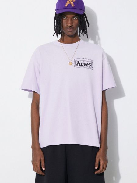 Tricou din bumbac Aries violet