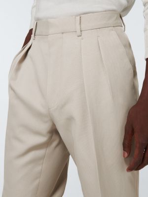 Spodnie klasyczne plisowane Tom Ford beżowe