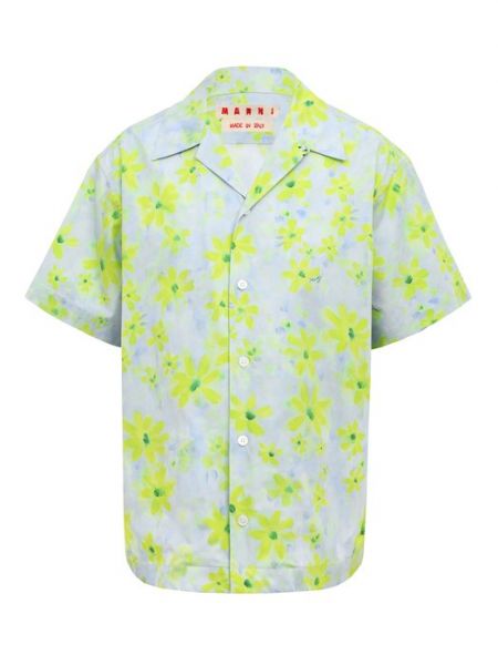 Хлопковая рубашка Marni зеленая