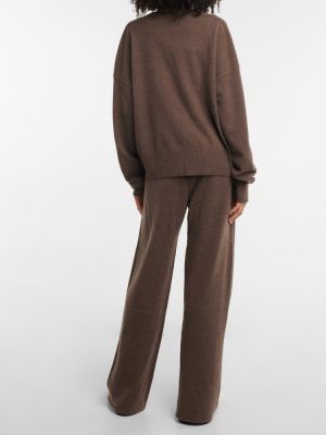 Jersey de cachemir de tela jersey con estampado de cachemira Extreme Cashmere marrón