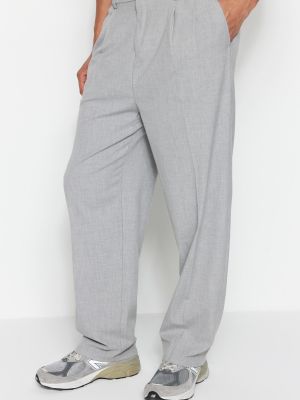 Plisirane hlače Trendyol siva