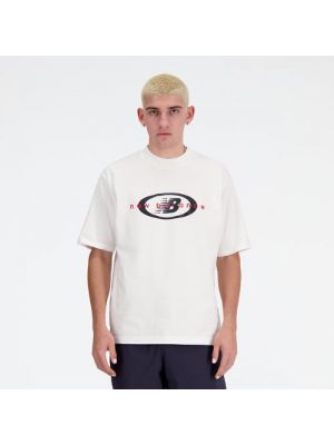 Oversize t-shirt aus baumwoll New Balance weiß