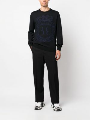 Vilnas pulovers ar apdruku Billionaire melns