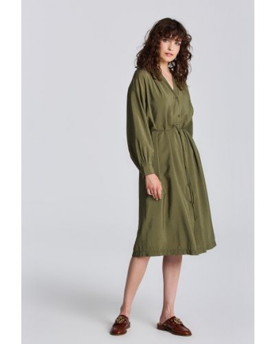 Állógalléros ruha Gant zöld