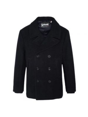 Czarny płaszcz wełniany Schott Nyc
