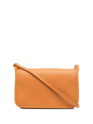 Kožna crossbody torbica Longchamp narančasta