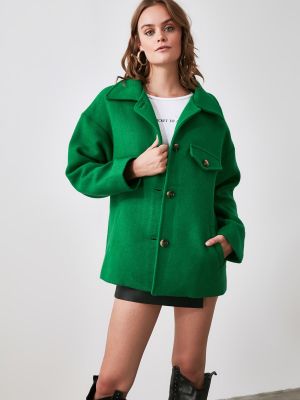 Krátký kabát Trendyol zelený