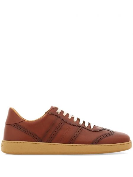 Læder sneakers Ferragamo brun