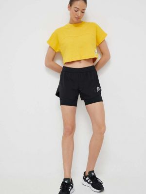 Bombažna majica Adidas rumena