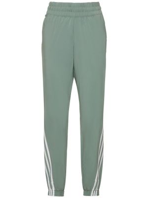 Спортни панталони на райета Adidas Performance зелено