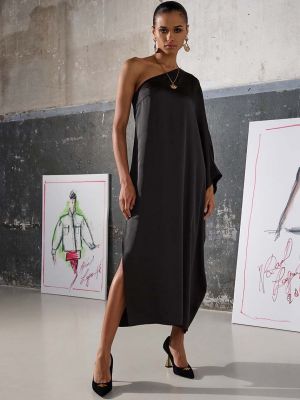 Oversized hosszú ruha Karl Lagerfeld fekete