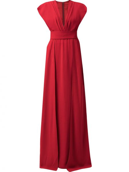 Vestido de noche con escote v Dolce & Gabbana rojo
