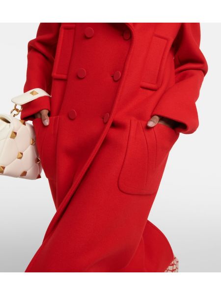 Abrigo cruzado de lana Valentino rojo