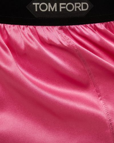 Selyem szatén rövidnadrág Tom Ford rózsaszín
