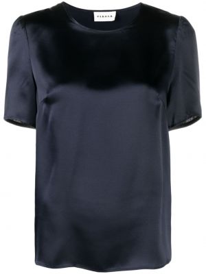 Копринена сатенена блуза P.a.r.o.s.h. синьо