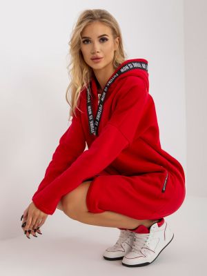Oversize džemperis ar rāvējslēdzēju Fashionhunters sarkans