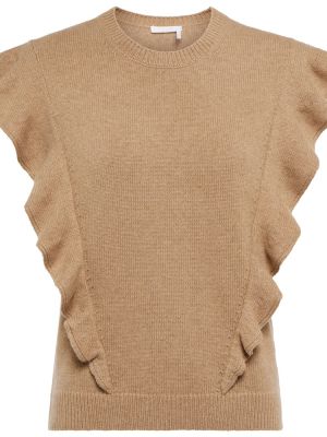 Sweter z kaszmiru Chloã© beżowy