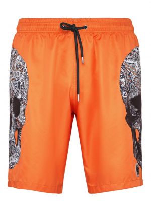 Kratke hlače s potiskom Philipp Plein oranžna