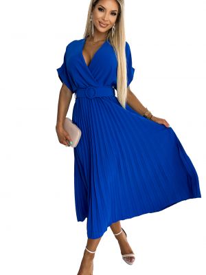 Plisované voľné midi šaty Numoco modrá