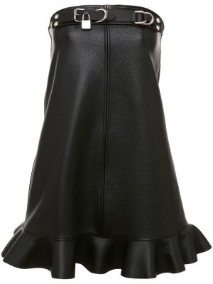 Δερμάτινη κοκτέιλ φόρεμα με βολάν Jw Anderson μαύρο