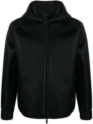 Neoprenová bunda na zip s kapucí Moncler černá