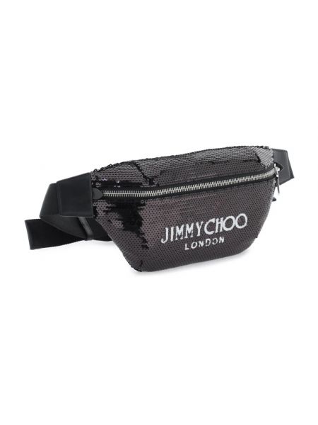 Cinturón con lentejuelas con estampado Jimmy Choo negro