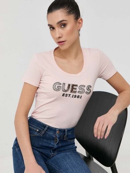 Koszulka Guess różowa