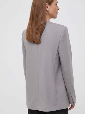 Oversized vlněná bunda Calvin Klein šedá