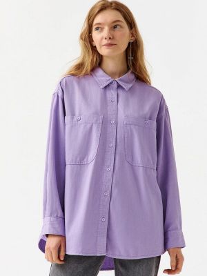 Джинсовая рубашка Befree, фиолетовая