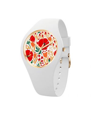 Zegarek w kwiatki Ice Watch biały