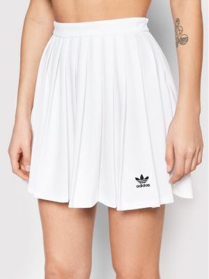 Πλισέ φούστα mini Adidas λευκό