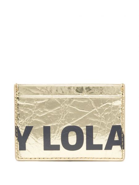 Portefeuille en cuir à imprimé Bimba Y Lola doré