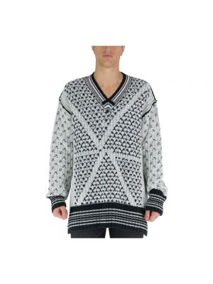 Sweter z dekoltem w serek Mm6 Maison Margiela biały