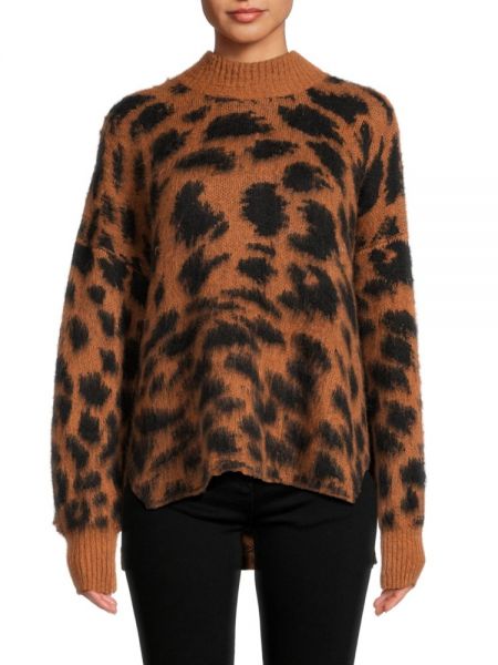 Леопардовый свитер из альпаки с принтом Boss